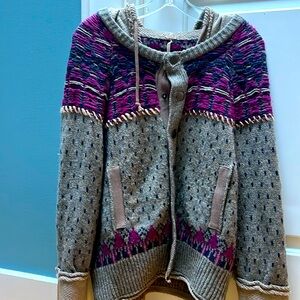 Unique, Gorgeous Free People sweatwr/sweatshirt hoodie, worn twice, Sz M